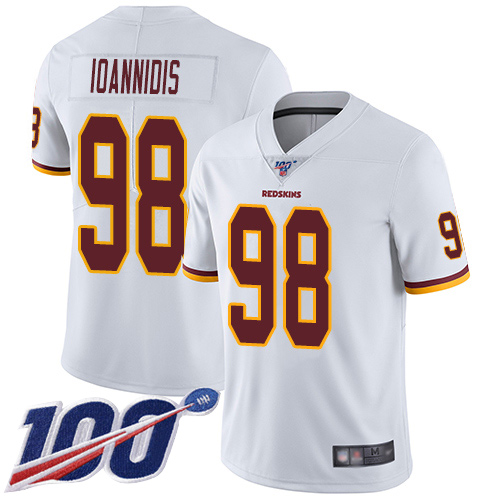 Washington Redskins Limited White Men Matt Ioannidis Road Jersey NFL Football #98 100th Season Vapor->youth nfl jersey->Youth Jersey